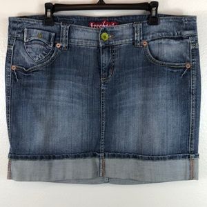 Freestyle revolution denim mini skirt sz 14